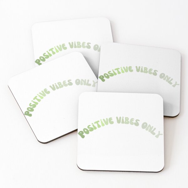Item preview, Positive vibes only, inspirational quote (green colour palette) designed and sold by Sanaura.