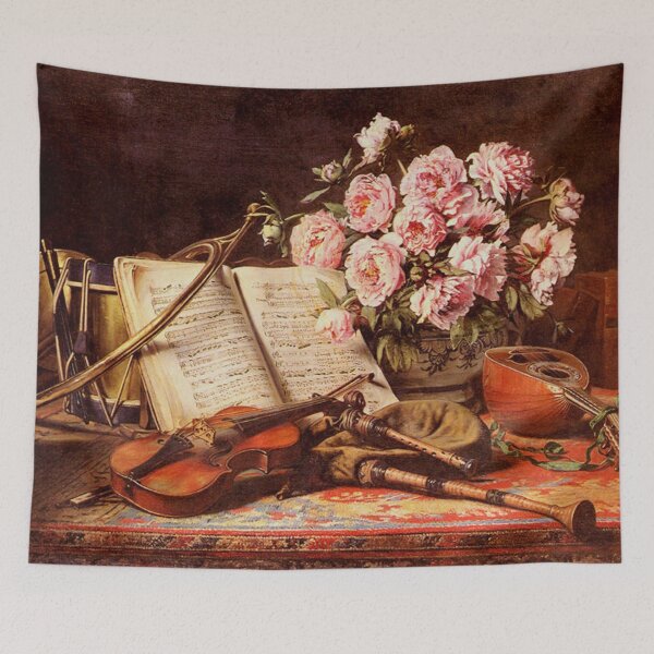 Item preview, Harmony in Still Life: Roses, Book, and Violin designed and sold by SweetMySpot.