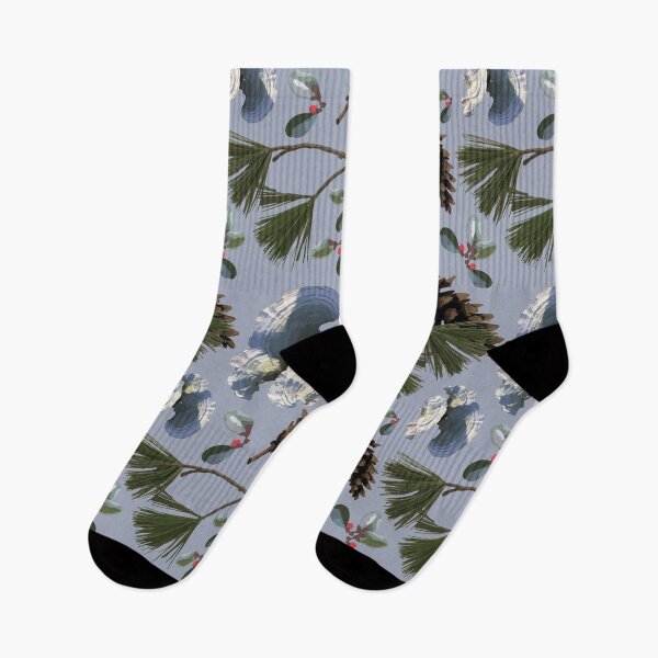Item preview, Woodland Forest Floor Blue Grey designed and sold by DeepTreeArts.