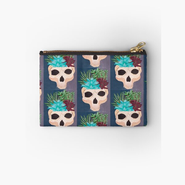 Item preview, Skull filled with succulents in Gouache designed and sold by Chantellearts.