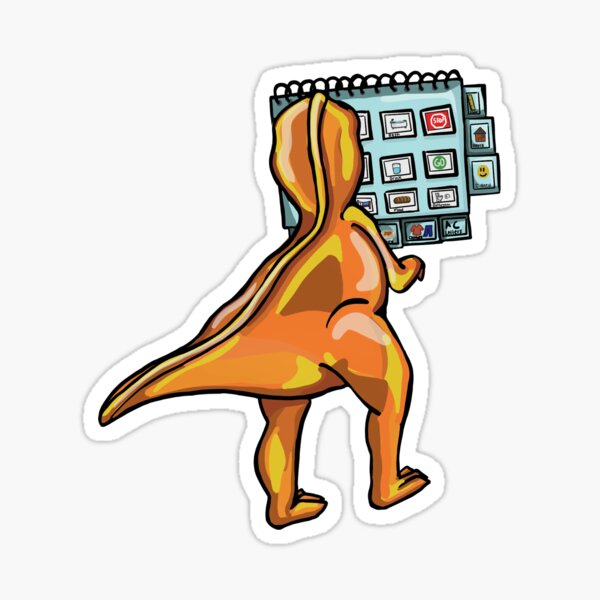 Orange Dino using AAC Book Sticker