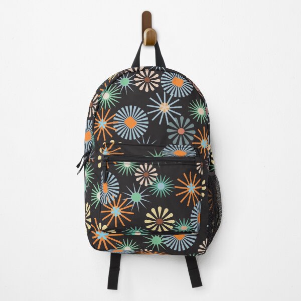 Item preview, Boho Flower Pattern Design on Black Background designed and sold by LookieLooArt.