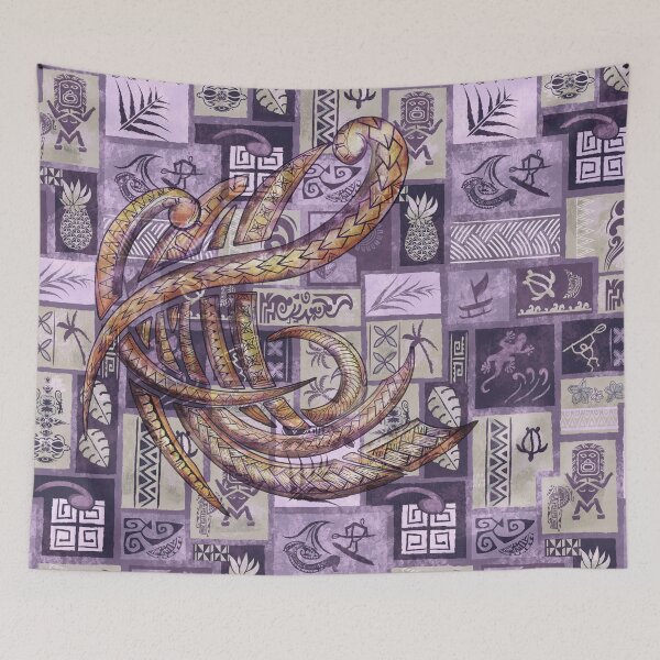 Item preview, Samoan Tapa Patchwork With Tribal Overlay designed and sold by sunnthreads.