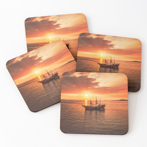 Item preview, Ocean Sunset Pirate Ship designed and sold by newburyboutique.