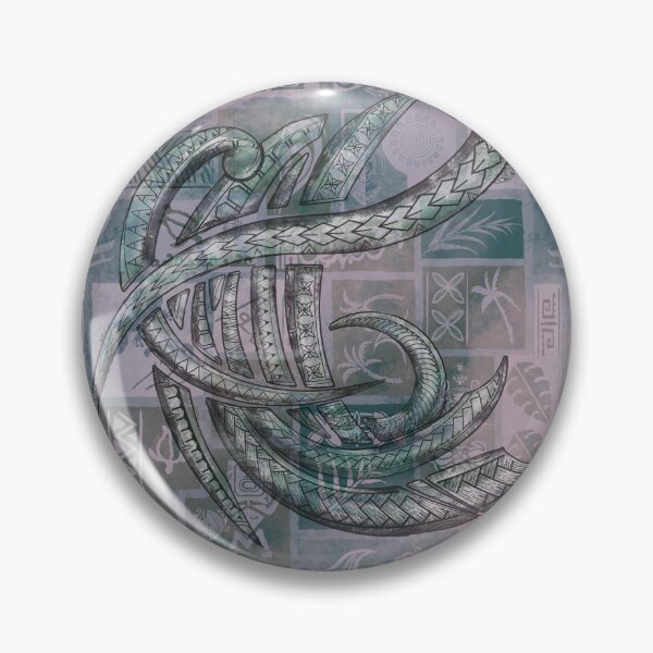 Item preview, Samoan - Hawaiian Vintage Faded Teal Painted Tapa Tribal Patchwork  designed and sold by sunnthreads.