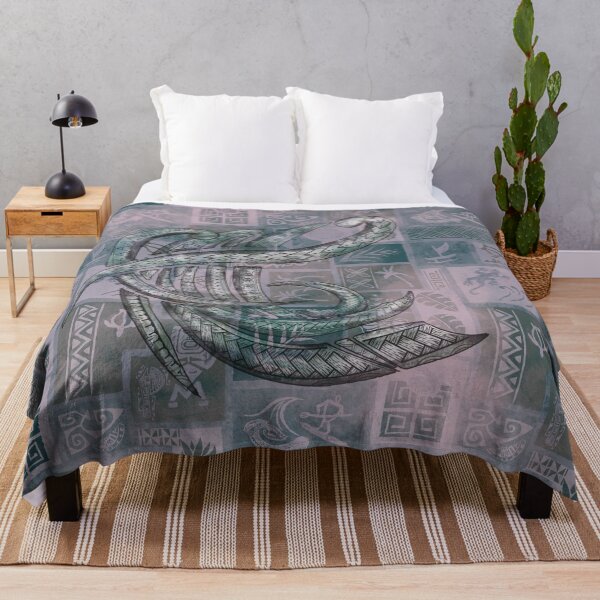 Item preview, Samoan - Hawaiian Vintage Faded Teal Painted Tapa Tribal Patchwork designed and sold by sunnthreads.