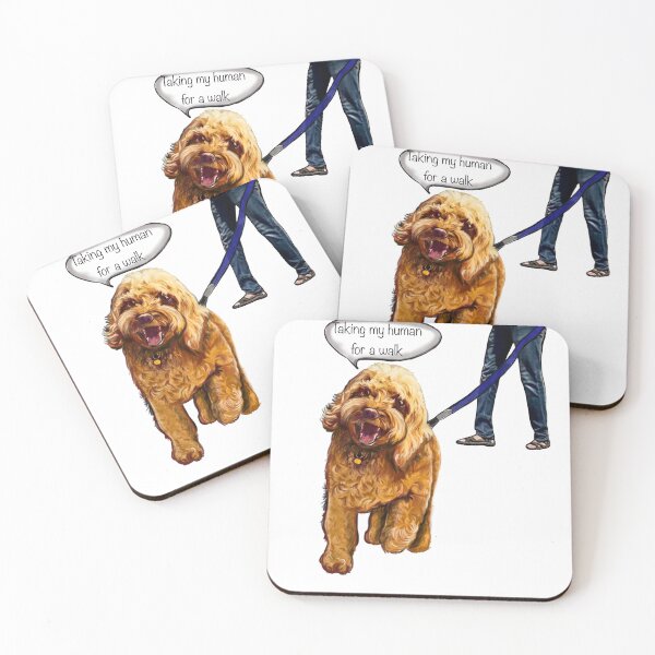 Item preview, Cavapoo puppy dog - Taking my human for a walk - cavalier king charles spaniel poodle, puppy love designed and sold by Artonmytee.