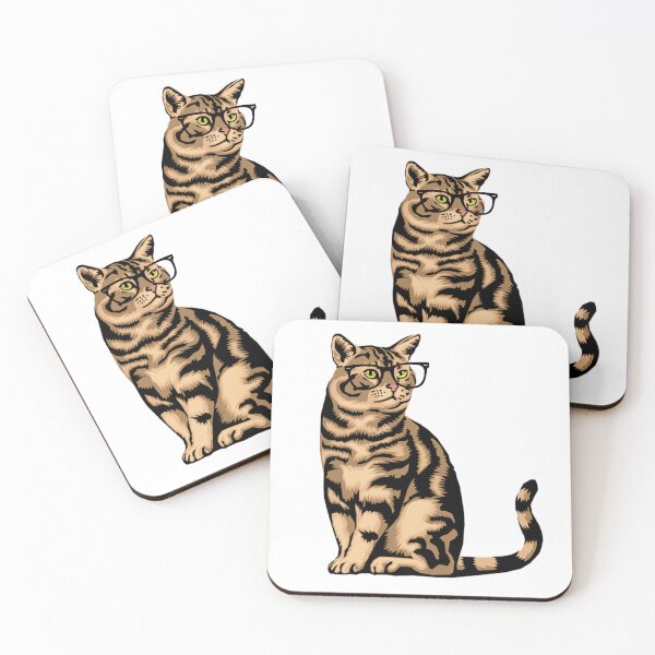 Item preview, Tabby Cat with Glasses designed and sold by KGoPrintables.