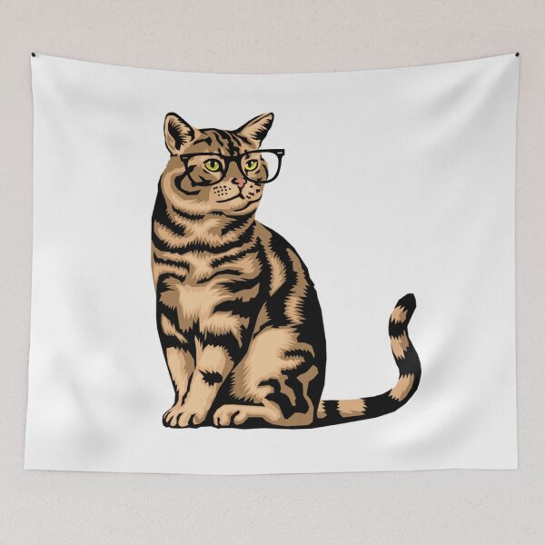 Item preview, Tabby Cat with Glasses designed and sold by KGoPrintables.