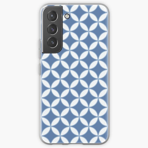 Pretty Blue and White Batik Pattern Samsung Galaxy Soft Case