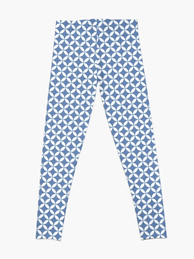 Alternate view of Pretty Blue and White Batik Pattern Leggings