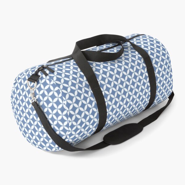 Pretty Blue and White Batik Pattern Duffle Bag