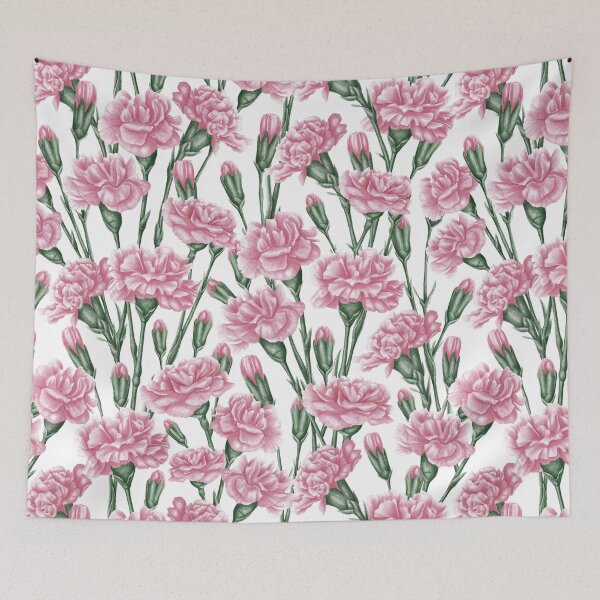 Item preview, Watercolor Pink Carnations Seamless Pattern designed and sold by silviaol.