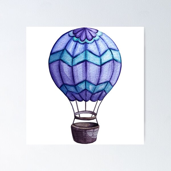 Item preview, Teal and Purple Hot Air Balloon designed and sold by Ashley-Luise.