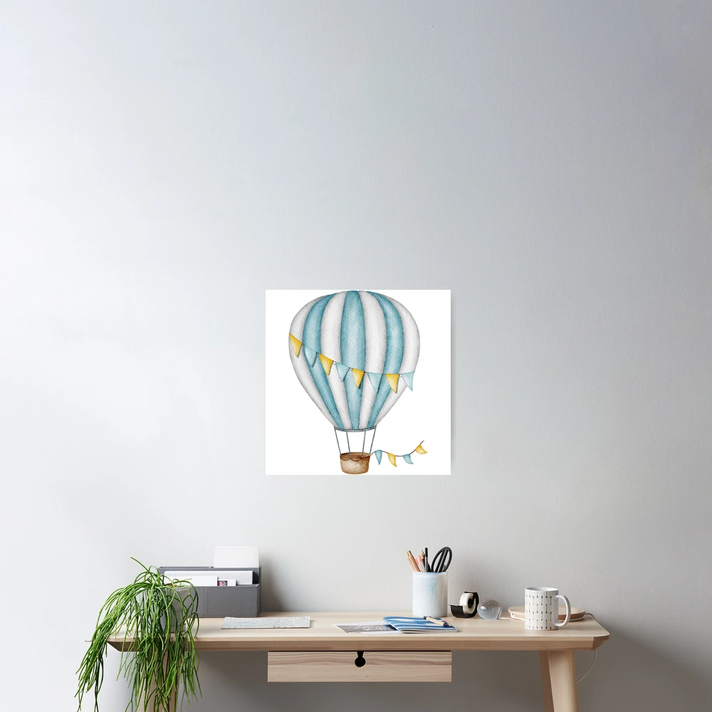 Walla Walla, Washington, Hot Air Balloon & Lake Scene, Contour, Lantern  Press Artwork, outdoor vinyl stickers