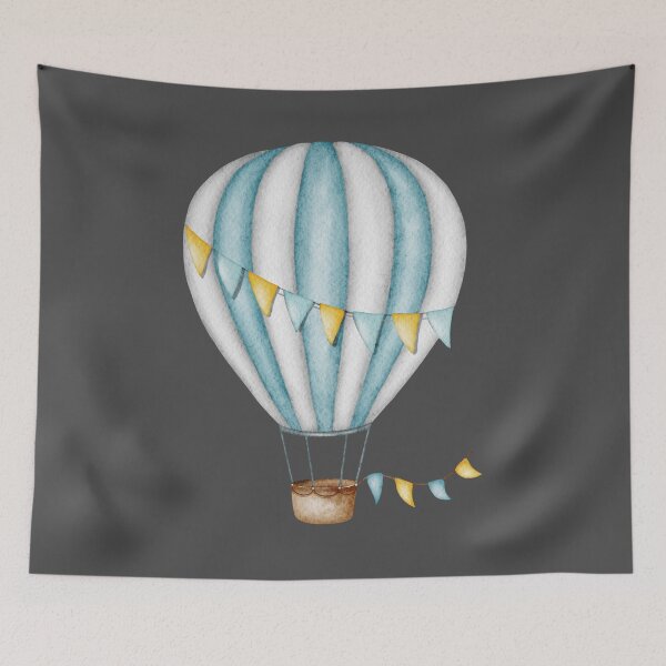 Item preview, Teal, Yellow, and White Hot Air Balloon designed and sold by Ashley-Luise.