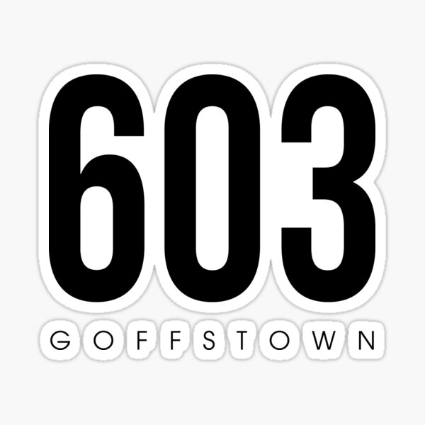 "Goffstown, NH 603 Area Code" Sticker for Sale by CartoCreative
