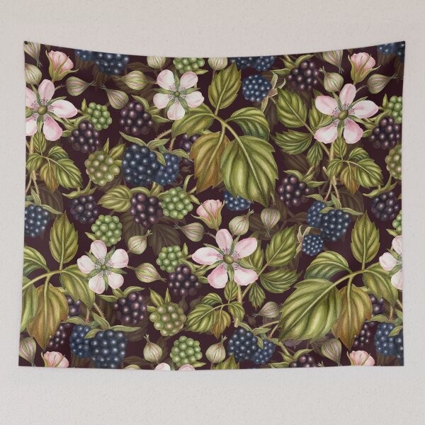 Item preview, Watercolor Blackberries and Blackberry Flowers designed and sold by silviaol.