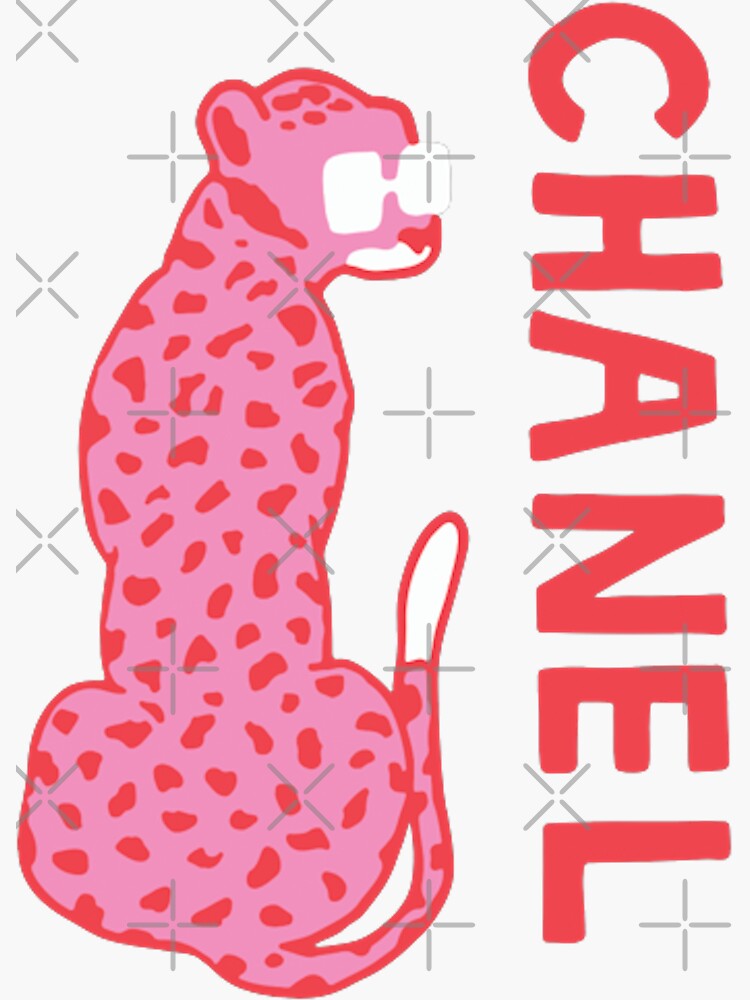 Hot pink preppy boujee rich cheetah with sunglasses | Sticker