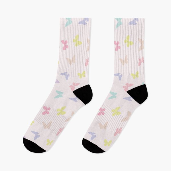 Item preview, Pastel Pink & Rainbow Butterflies  designed and sold by newburyboutique.
