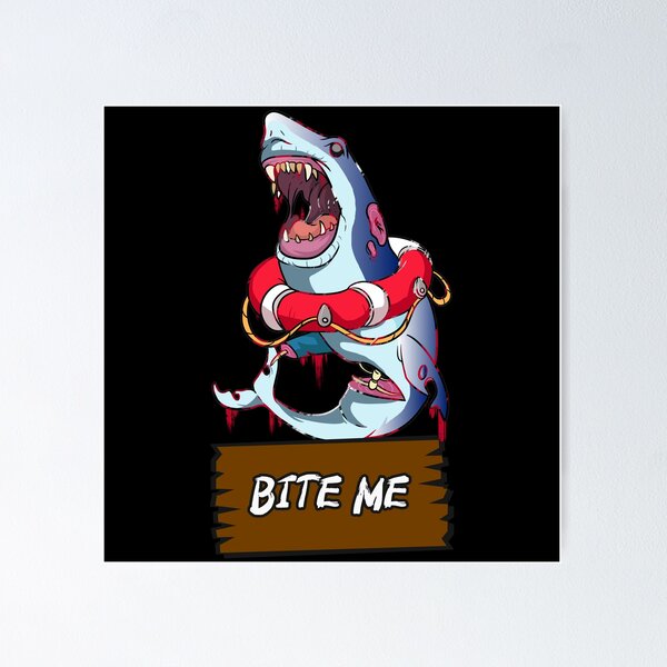 Item preview, Bite Me Zombie Shark designed and sold by BlackSheepEllis.
