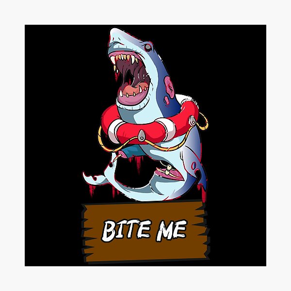 Item preview, Bite Me Zombie Shark designed and sold by BlackSheepEllis.