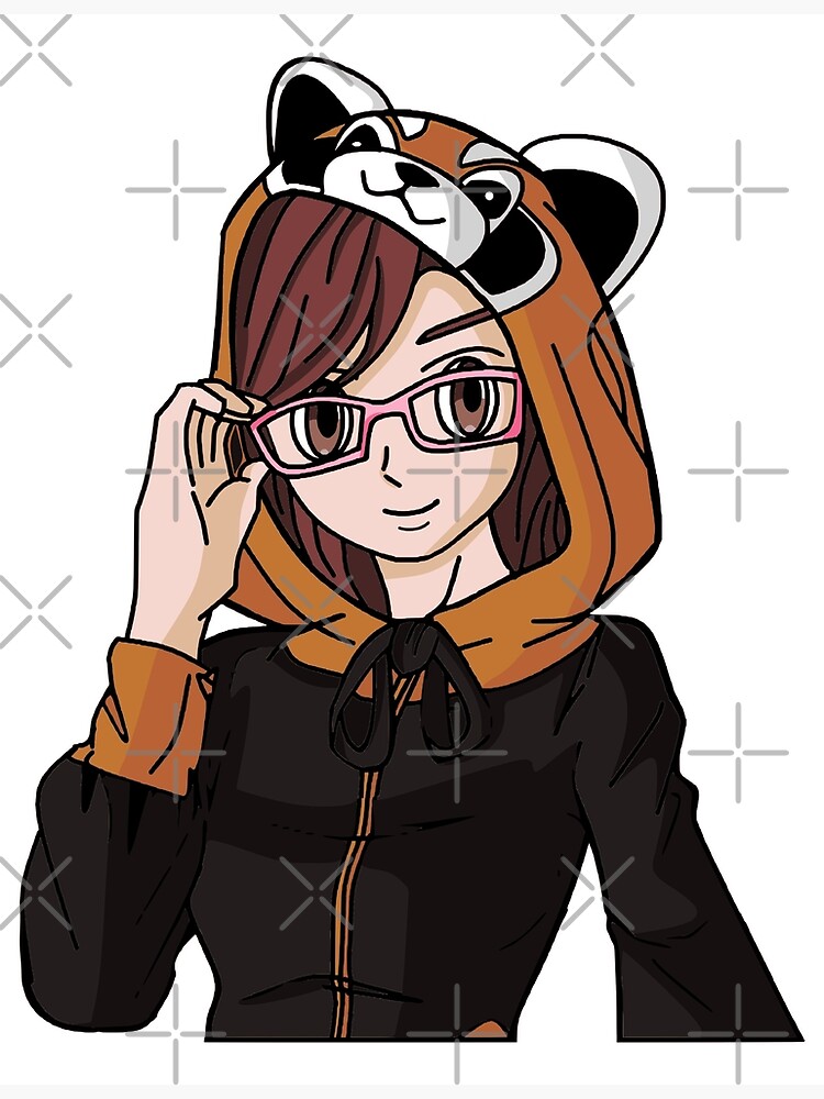 anime girl in panda hoodie