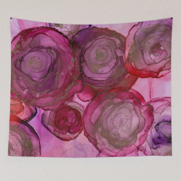 Item preview, Ravishing Roses Abstract Alcohol Ink Painting designed and sold by nancyjcreates.