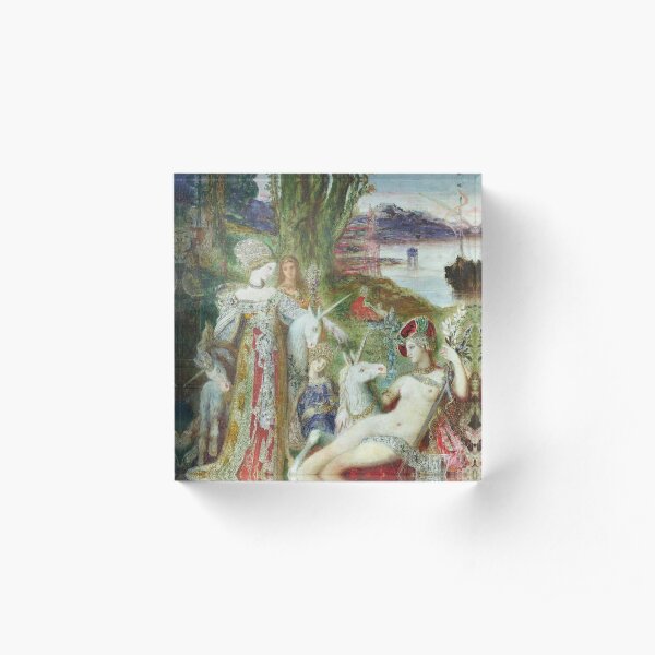 Gustave Moreau - The Unicorns Acrylic Block