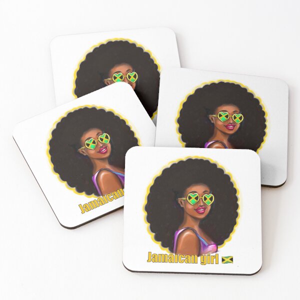 Item preview, Jamaican girl - Jamaica flag  colors big natural afro designed and sold by Artonmytee.