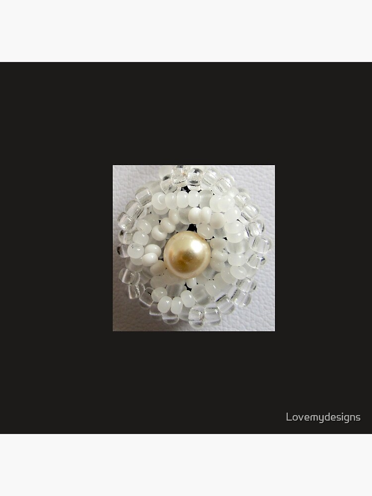 Christmas design White beaded flower by Lovemydesigns