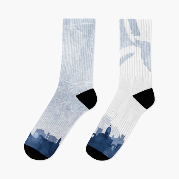 Item preview, Dublin Skyline & Map Watercolor Navy Blue, Print by Zouzounio Art designed and sold by zouzounioart.