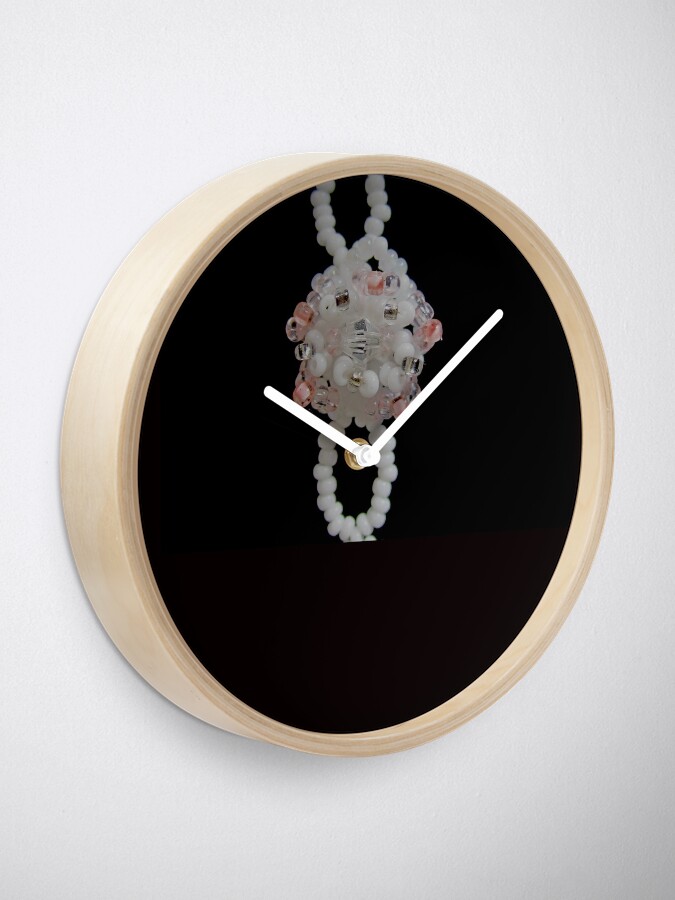 Alternate view of Black and white floral pattern Clock
