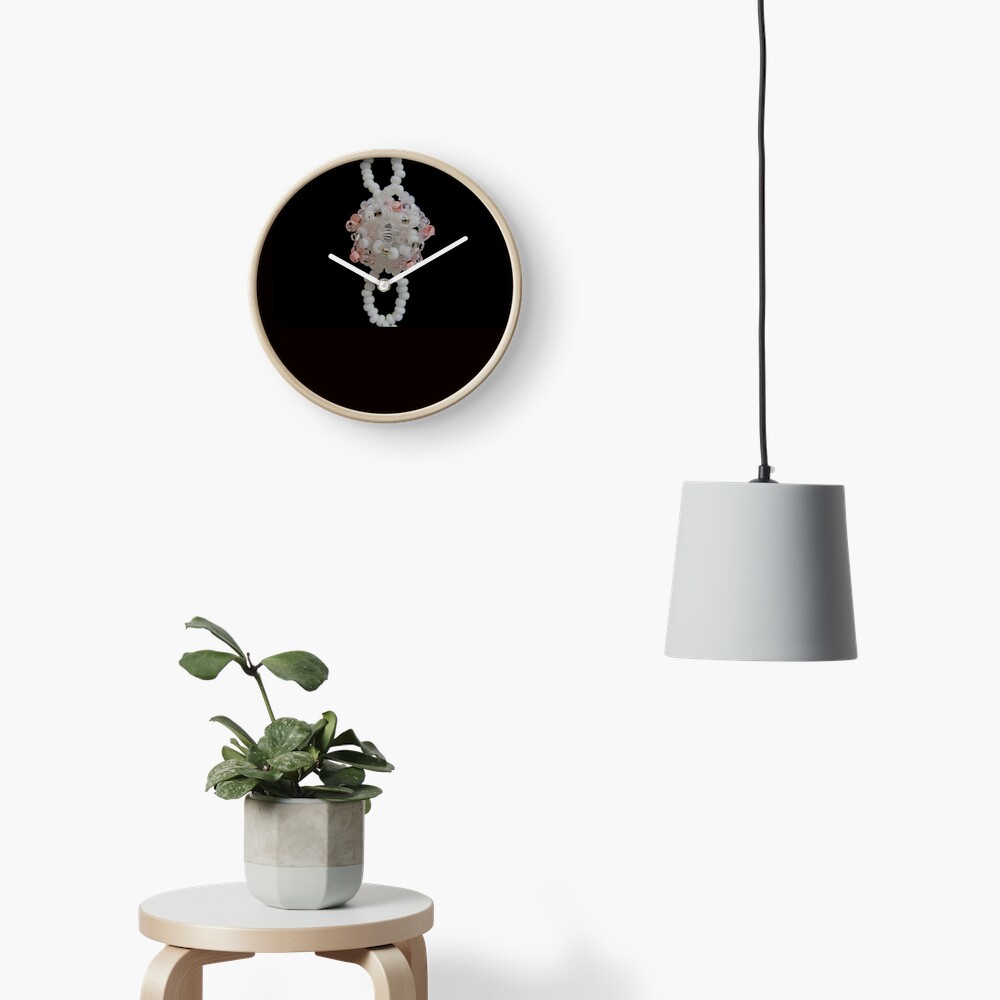 Black and white floral pattern Clock