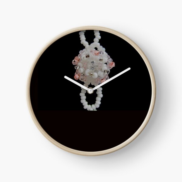 Black and white floral pattern Clock