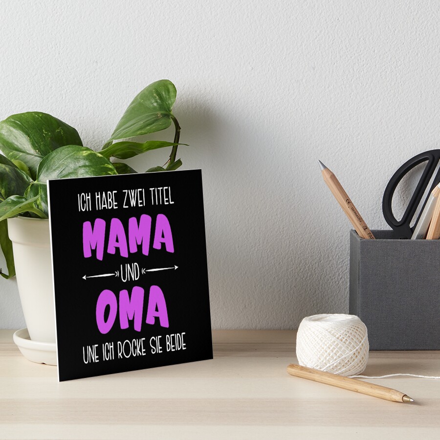 "Oma & Mama Spruch Muttertag Geschenk Frauen & Damen" Art Board