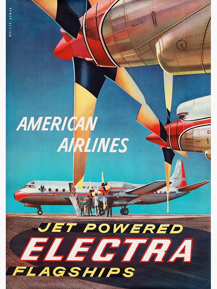 Los Angeles Fly TWA! American Airlines Vintage Travel Poster