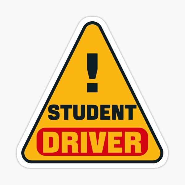 "student driver" Sticker by VBNART Redbubble