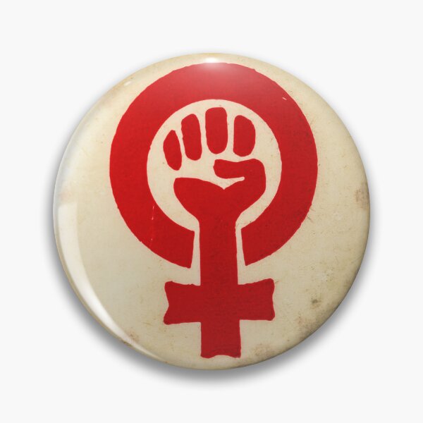 Item preview, vintage feminist fist badge designed and sold by GrassFish.