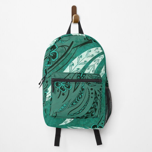 Item preview, Hawaiian - Polynesian - Samoan Teal Tribal Floral Splash designed and sold by sunnthreads.