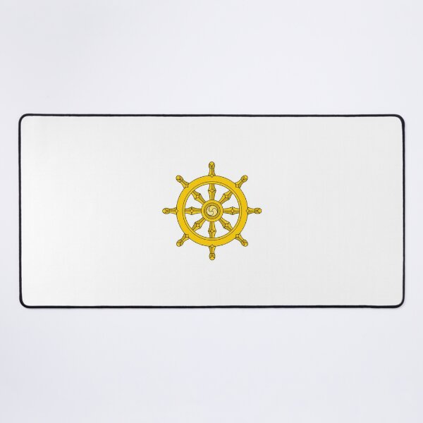Dharmachakra, Wheel of Dharma. #Dharmachakra #WheelofDharma #Wheel #Dharma #znamenski #helm #illustration #rudder #captain #symbol #design #vector #art #decoration #sign #anchor #antique #colorimage  Desk Mat