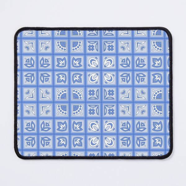Item preview, White blue abstract pattern tiles designed and sold by ReflectedCrafts.