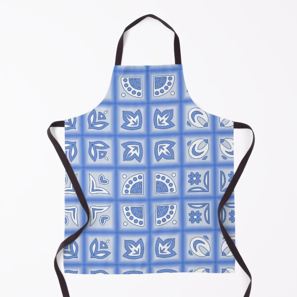 Item preview, White blue abstract pattern tiles designed and sold by ReflectedCrafts.