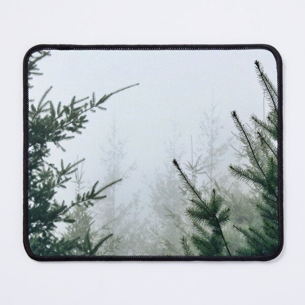Item preview, Forest Photography - White mist around green conifer branches designed and sold by Tjokko-chan.