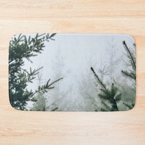 Item preview, Forest Photography - White mist around green conifer branches designed and sold by Tjokko-chan.