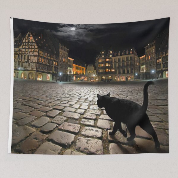 Item preview, Black Cat Night Walk designed and sold by MorningFive.