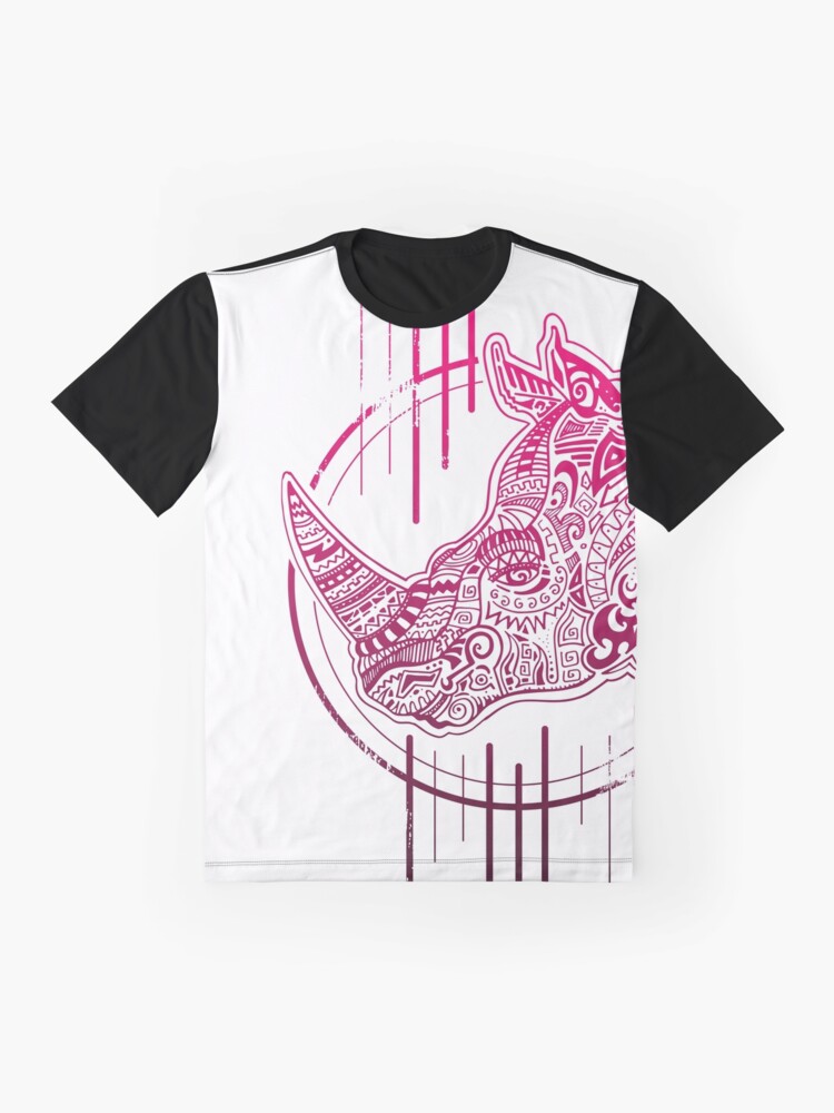 Alternate view of pink rhyno Graphic T-Shirt