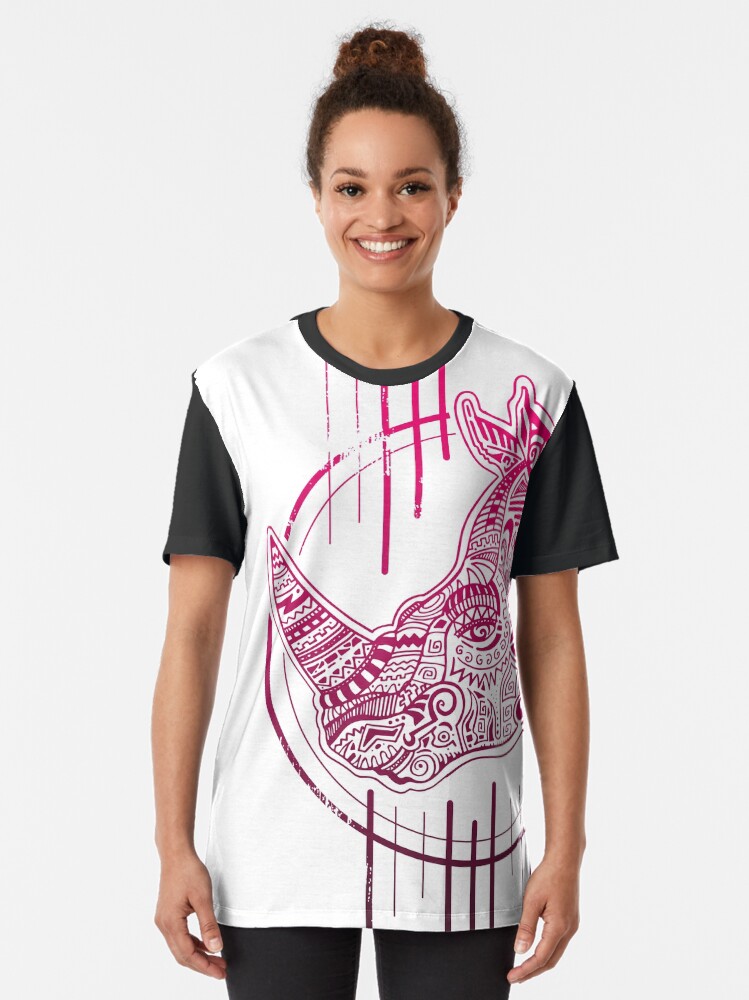 Alternate view of pink rhyno Graphic T-Shirt
