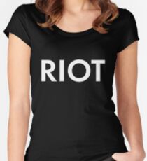 RIOT white Women's Fitted Scoop T-Shirt