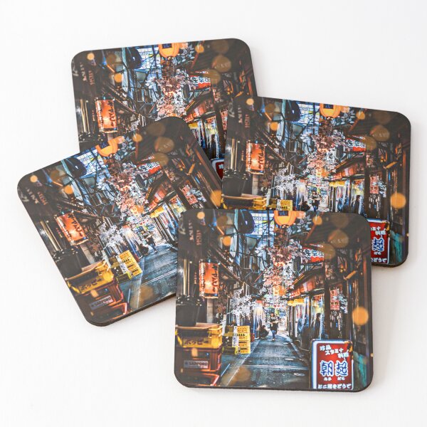 Item preview, Tokyo Shinjuku Izakaya Alley Atmospheric Lantern Nightscape - Bokeh Light Leaks Artwork - Tokyo Traveler designed and sold by Cawaiico.